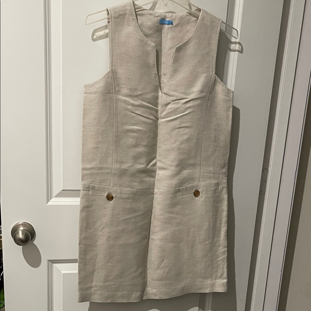 Elegant Cream Sleeveless Dress
